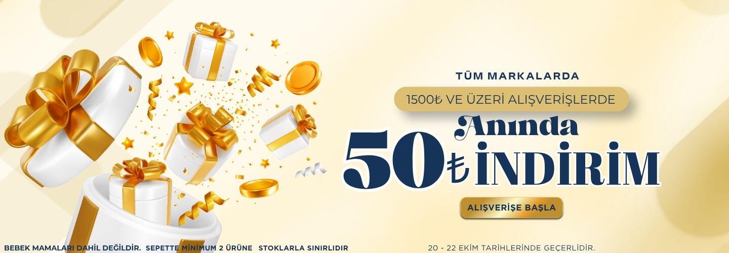 1500 tl'ye 50'tl Kampanya 20-22 Ekim