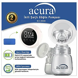 Acura AC-3020J İkili Şarjlı Göğüs Pompası - 2