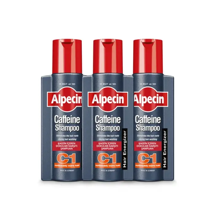 Alpecin Caffeine Shampoo C1- Kafein İçeren Dökülme Karşıtı Şampuan 250 ml x 3 Adet - 1