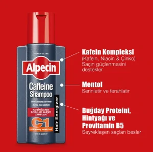 Alpecin Caffeine Shampoo C1- Kafein İçeren Dökülme Karşıtı Şampuan 250 ml x 3 Adet - 3