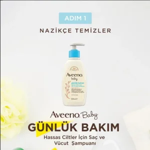 Aveeno Baby Günlük Bakım Hassas Ciltler için Saç ve Vücut Şampuanı 300 ml - 3