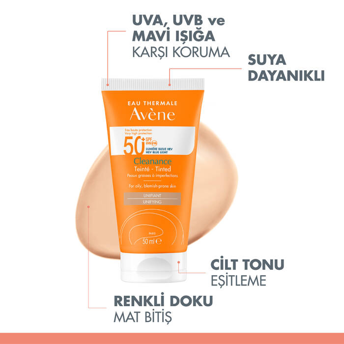Avene Cleanance Yağlı ve Akneye Eğilimli Ciltler için SPF 50+ Renkli Güneş Koruyucu 50 ml - 5