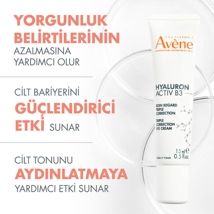 Avene Hyaluron ACTIV B3 Hyaluronik Asit ve Niasinamid İçerikli Üç Etkili Göz Çevresi Bakım Kremi 15 ml - 6