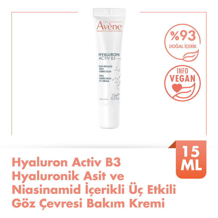 Avene Hyaluron ACTIV B3 Hyaluronik Asit ve Niasinamid İçerikli Üç Etkili Göz Çevresi Bakım Kremi 15 ml - 2