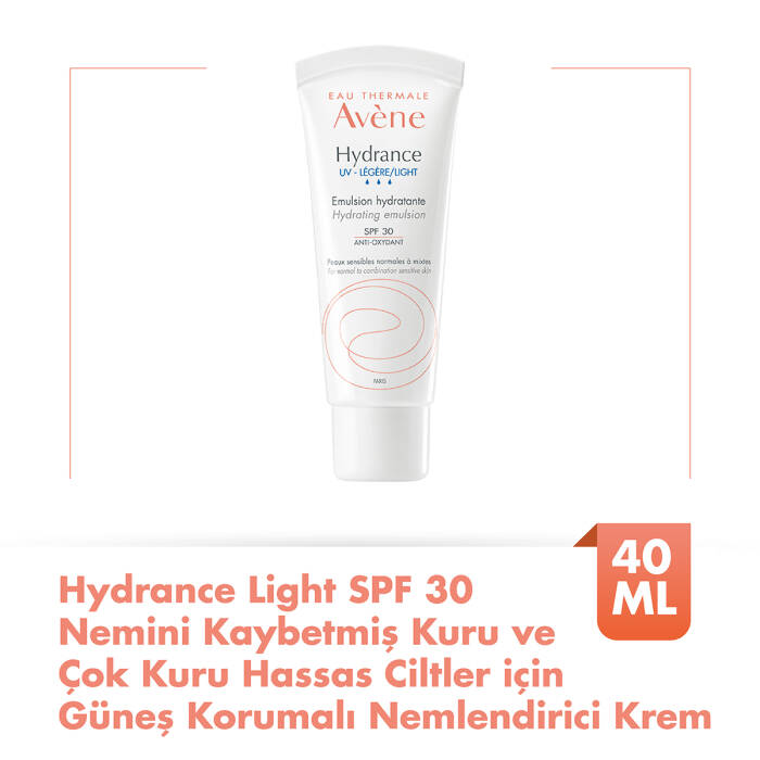 Avene Hydrance Light SPF30+ Hassas ve Karma Ciltler için Güneş Korumalı Nemlendirici Emülsiyon 40 ml - 2