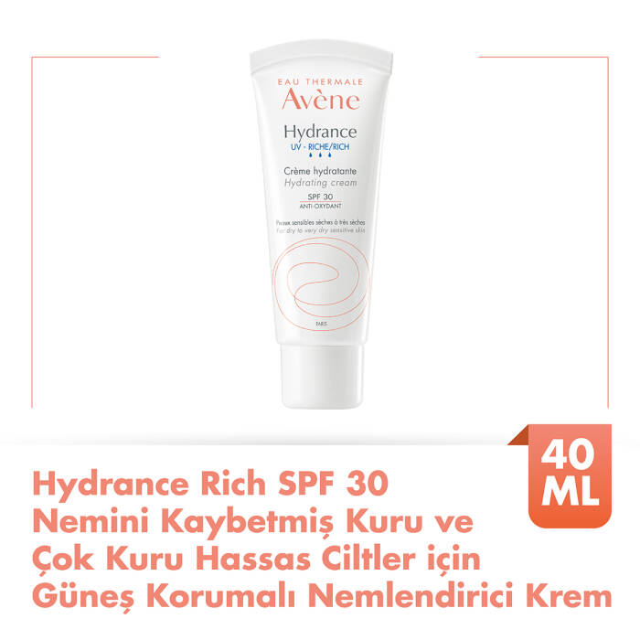 Avene Hydrance Rich SPF30 Kuru ve Hassas Ciltler için Güneş Korumalı Nemlendirici Krem 40 ml - 2