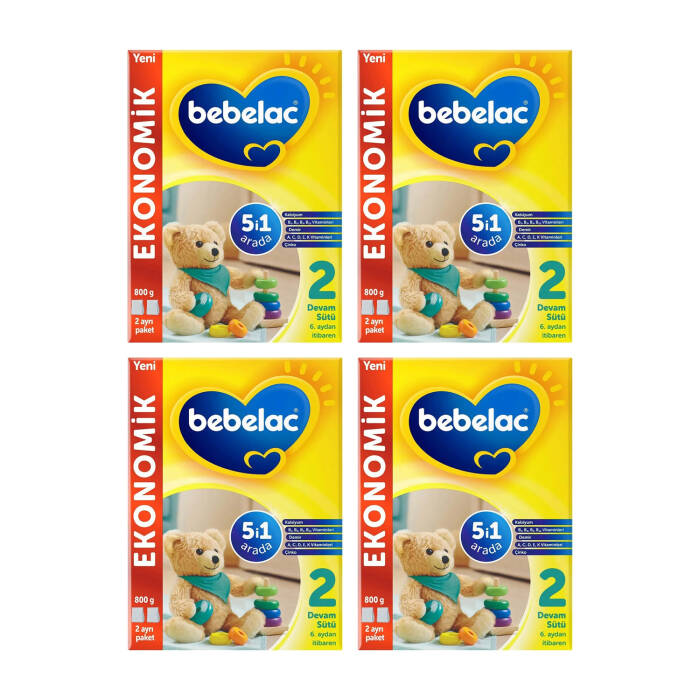 Bebelac 2 Numara Devam Sütü 6+ Ay 800 gr x 4 Adet - 1