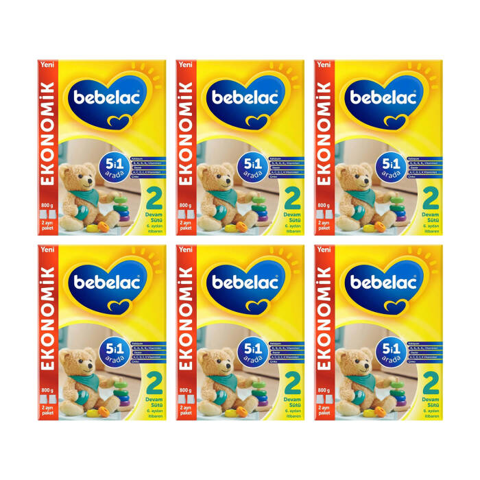 Bebelac 2 Numara Devam Sütü 6+ Ay 800 gr x 6 Adet - 1