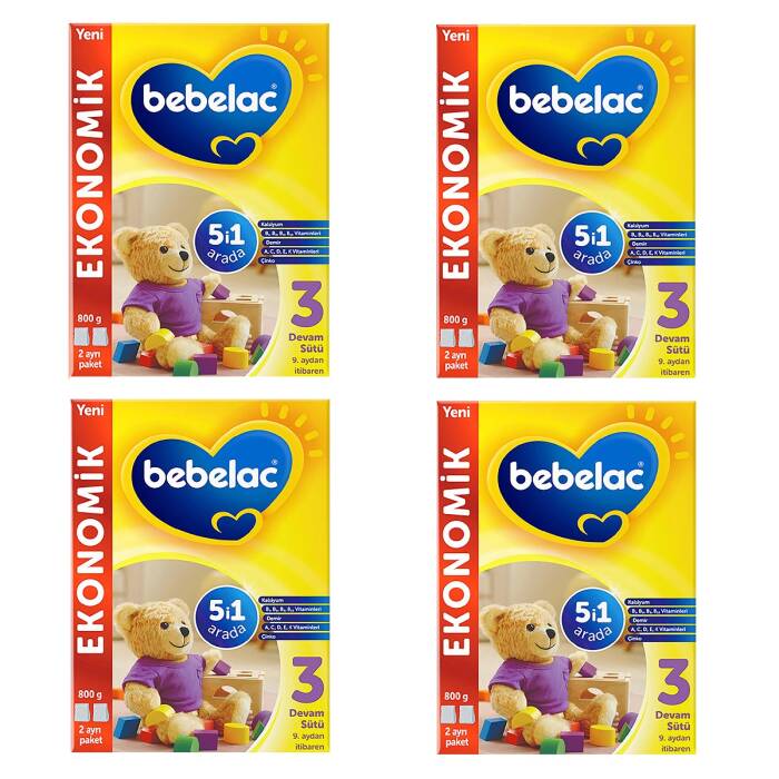 Bebelac 3 Çocuk Devam Sütü 9 Ay+ 800 gr x 4 Adet - 1