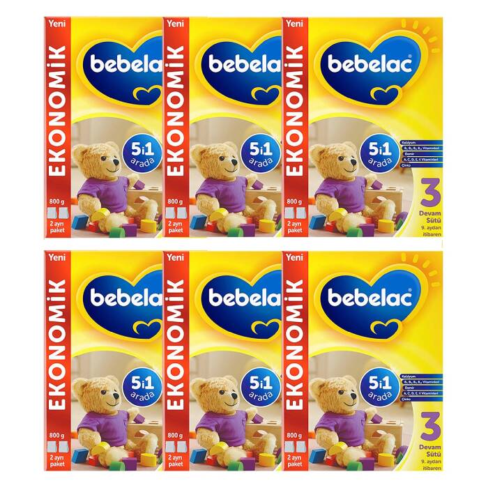 Bebelac 3 Çocuk Devam Sütü 9 Ay+ 800 gr x 6 Adet - 1