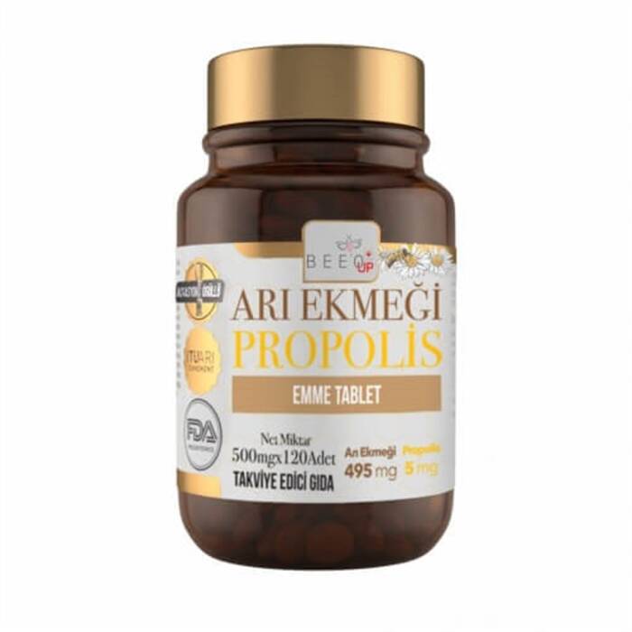 Beeo Arı Ekmeği Propolis Doğal Tablet 500 mg x 120 Tablet - 1