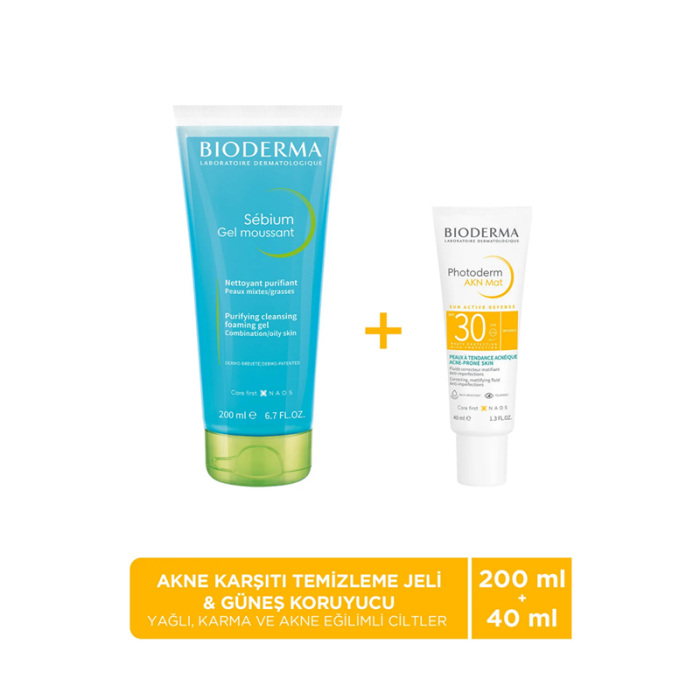 Bioderma Akne Karşıtı Koruma ve Temizleme Bakım Seti - 1