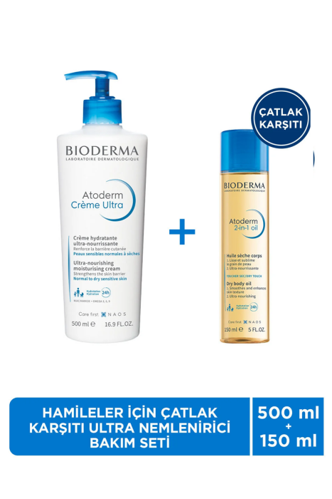 Bioderma Atoderm Hamileler için Çatlak Önleyici, Nemlendirici ve Besleyici Cilt Bakım Seti - 1