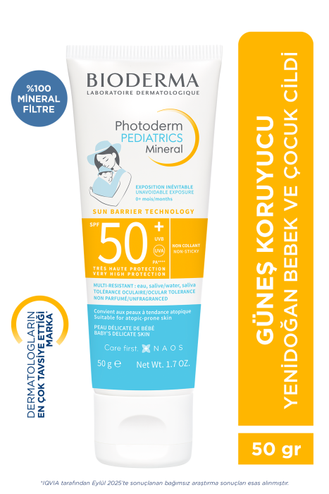 Bioderma Photoderm Pediatrics Mineral Bebekler İçin Güneş Koruyucu Spf50+ 50 gr x 2 Adet - 2