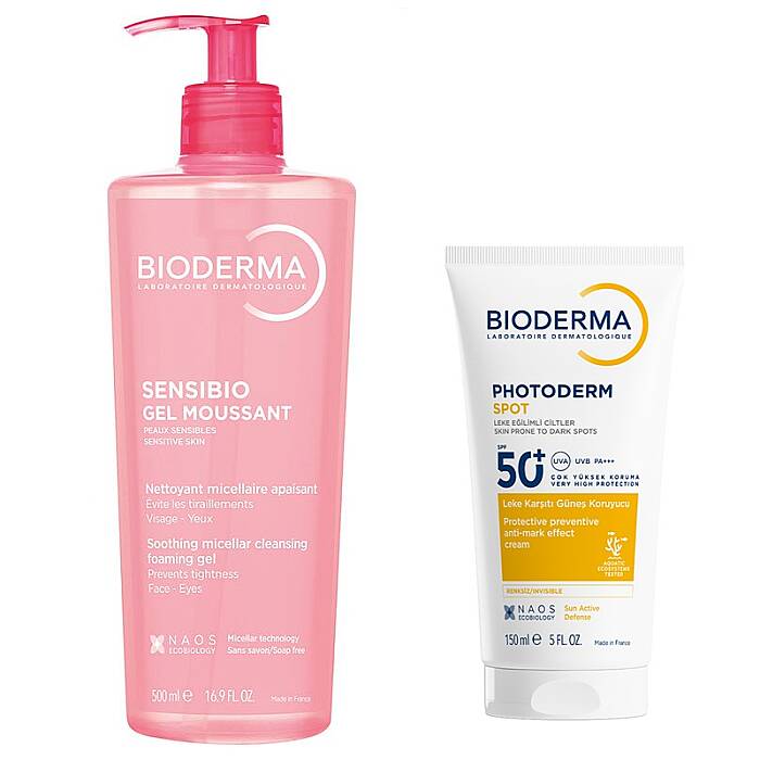 Bioderma Photoderm Spot SPF50+ 150 ml + Bioderma Sensibio Foaming Gel 500 ml - 1