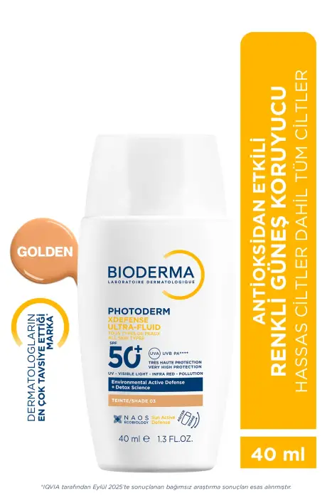 Bioderma Photoderm XDefense Spf50+ Tüm Cilt Tipleri Antioksidan Etkili Renkli Güneş Kremi Golden 40 ml - 2