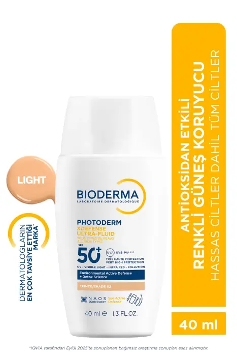 Bioderma Photoderm XDefense Spf50+ Tüm Cilt Tipleri Antioksidan Etkili Renkli Güneş Kremi Light 40 ml - 2