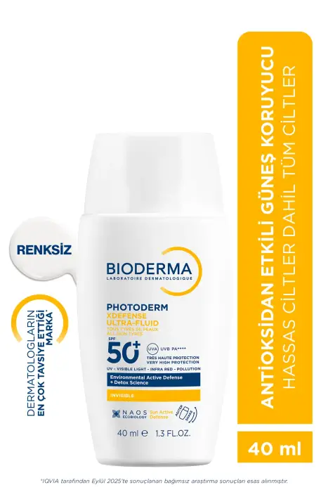 Bioderma Photoderm XDefense Spf50+ Tüm Cilt Tipleri Antioksidan Etkili Renksiz Güneş Kremi 40 ml - 2