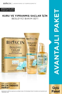 Bioxcin Besleyici Yağlar Onarıcı Şampuan 300ml + Saç Bakım Yağı 150ml + Saç Kremi 200ml Seti - Bioxcin