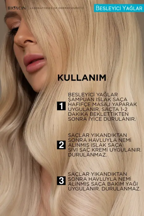Bioxcin Besleyici Yağlar Onarıcı Şampuan 300ml + Saç Bakım Yağı 150ml + Sıvı Saç Kremi 200ml Seti - 5