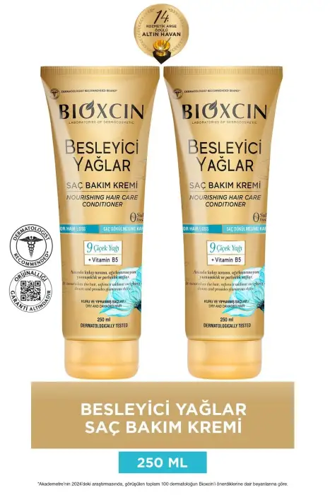 Bioxcin Besleyici Yağlar Saç Bakım Kremi 250 ml Sülfatsız 2'li Set - 1