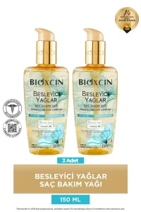 Bioxcin Besleyici Yağlar Saç Bakım Yağı 150 ml (Kuru Ve Yıpranmış Saçlar Saçlar için) 2'li Set - Bioxcin