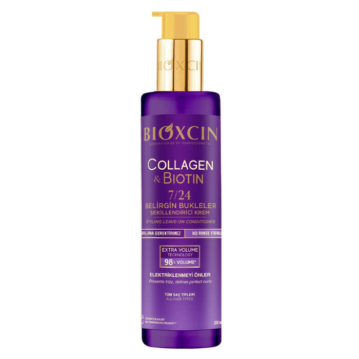 Bioxcin Collagen & Biotin 7/24 Belirgin Bukleler Şekillendirici Krem 200 ml - 1