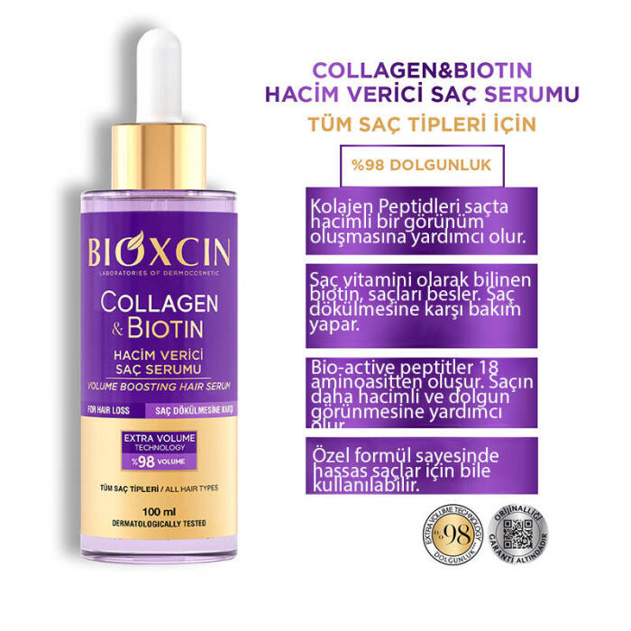 Bioxcin Collagen & Biotin Hacim Verici Saç Serumu 100 ml - 7