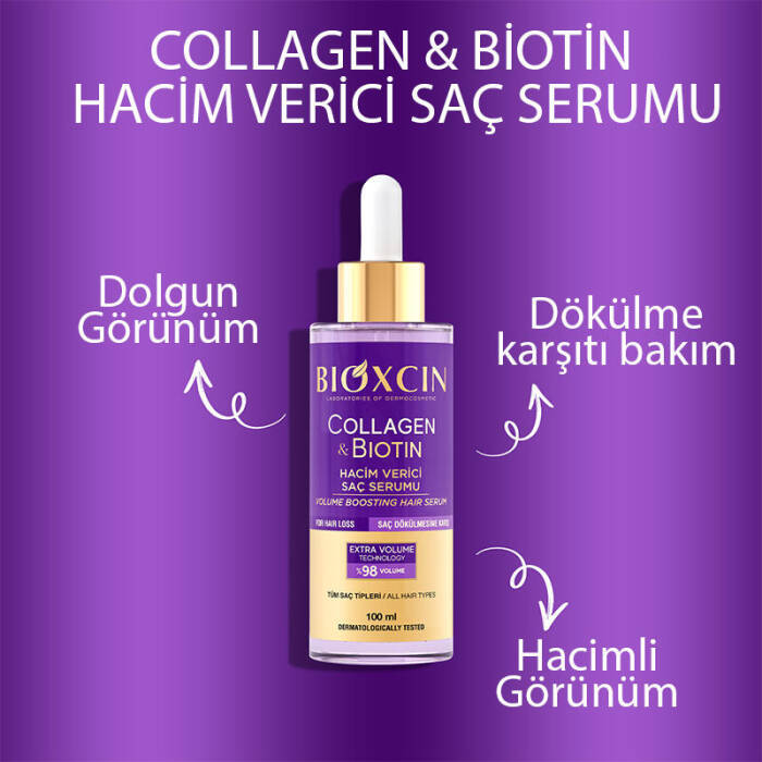 Bioxcin Collagen & Biotin Hacim Verici Saç Serumu 100 ml - 8