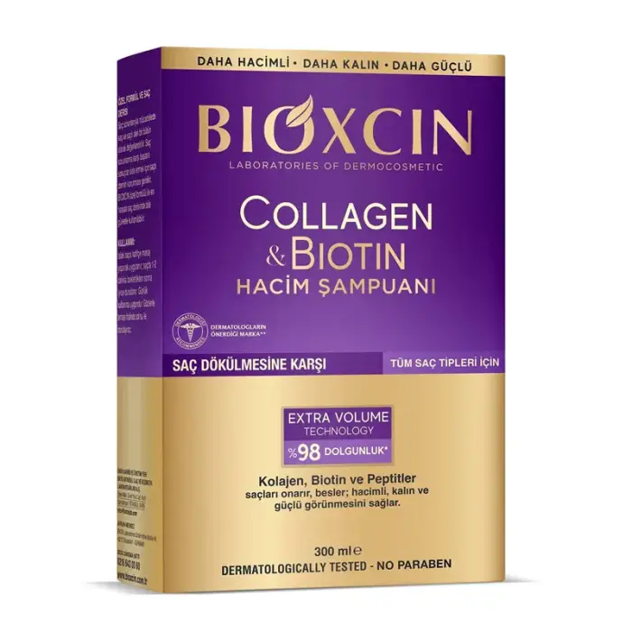 Bioxcin Collagen & Biotin Ekstra Hacim ve Dolgunlaştırıcı Şampuan 300 ml - 1