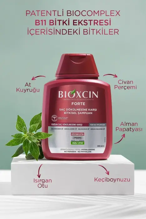 Bioxcin Forte Yoğun Dökülme Karşıtı Şampuan 300 ml x 4 Adet - 5