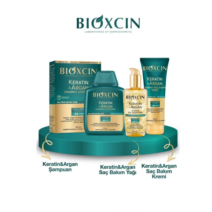 Bioxcin Keratin & Argan Onarıcı Saç Bakım Seti - 1