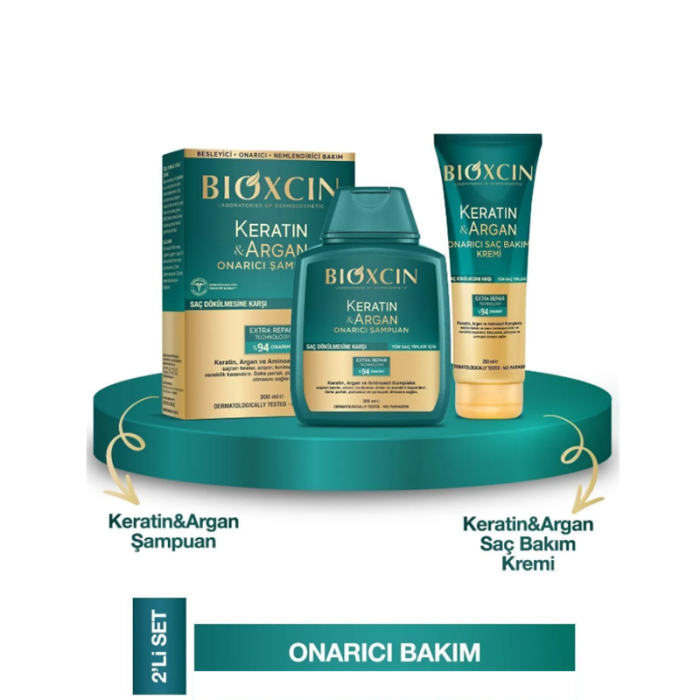 Bioxcin Keratin & Argan Onarıcı Saç Bakım Seti - 2 - 1