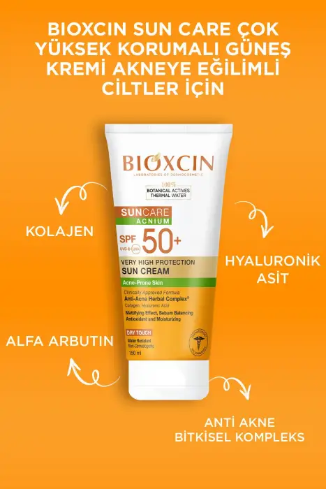 Bioxcin Sun Care Acnium SPF50+ Güneş Koruyucu Krem 150 ml x 3 Adet - 4