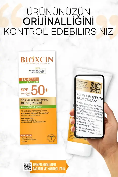 Bioxcin Sun Care Acnium SPF50+ Güneş Koruyucu Krem 150 ml x 3 Adet - 7