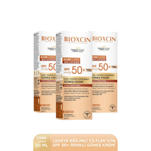 Bioxcin Sun Care Lekeye Eğilimli Ciltler İçin SPF50+ Güneş Kremi 50 ml - Renkli x 3 Adet - Bioxcin