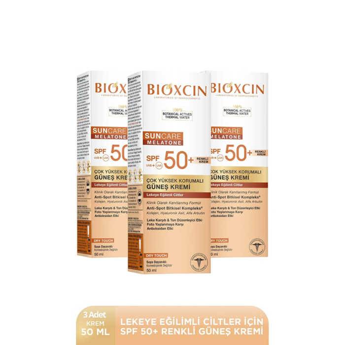 Bioxcin Sun Care Lekeye Eğilimli Ciltler İçin SPF50+ Güneş Kremi 50 ml - Renkli x 3 Adet - 1