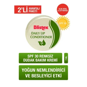 Blistex Daily Lip Conditioner SPF15 Yogun Nemlendime Dudak Bakım Kremi 7 ml x 2 Adet - Blistex