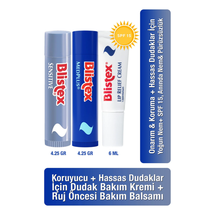 Blistex Onarım Koruma ve Yoğun Nemlendirici Dudak Bakım Seti - 1