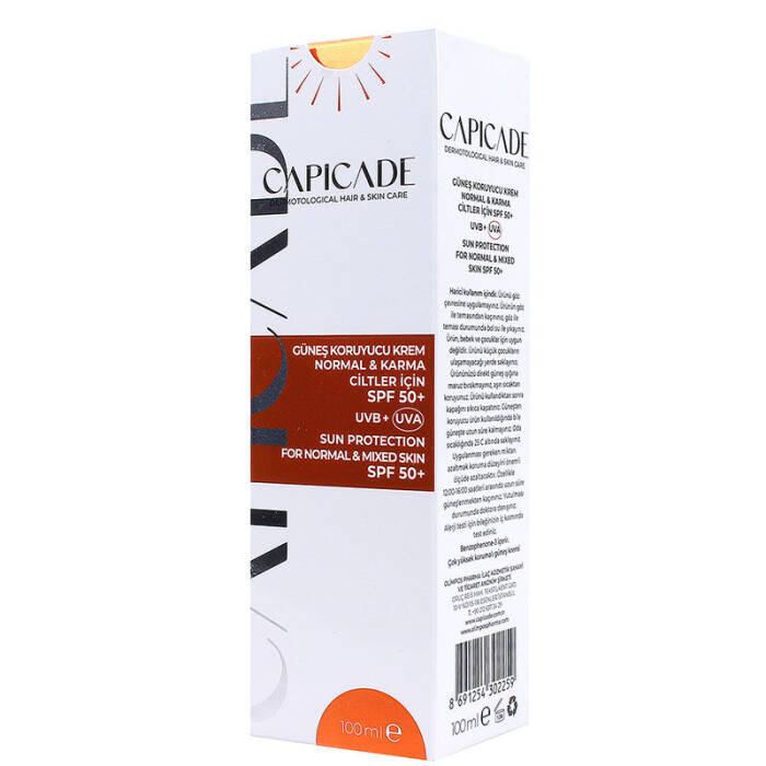 Capicade Güneş Koruyucu Krem Normal & Karma Ciltler İçin SPF 50+ 100 ml - 2