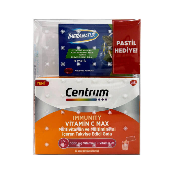 Centrum Immunity Vitamin C Max 14 Saşe Efervesan Toz + Theranatur 16 Pastil Hediyeli - 1
