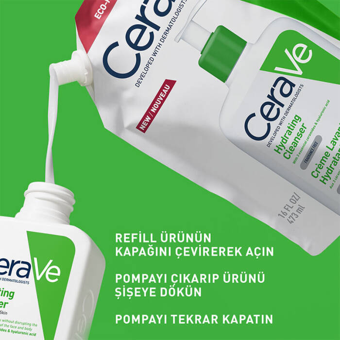 CeraVe Nemlendiren Temizleyici Refill 473 ml - 3