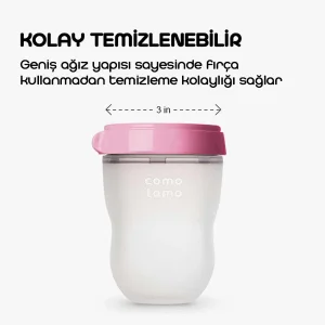 Comotomo Antikolik Yavaş Akışlı Silikon Biberon 0-3 Ay Yenidoğan 150 ml - Yeşil - 5