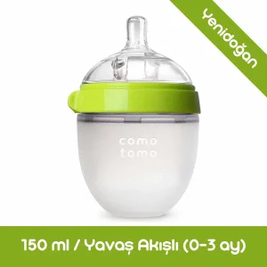 Comotomo Antikolik Yavaş Akışlı Silikon Biberon 0-3 Ay Yenidoğan 150 ml - Yeşil - 2