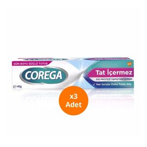 Corega Süper Diş Protezi Yapıştırıcı Tat İçermez Krem 40 gr x3 Adet - Corega