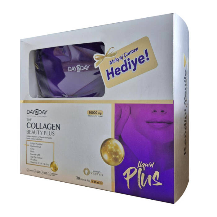 Day2Day The Collagen Beauty Plus Mango Aromalı 30 Tüp x 40 ml - Makyaj Çantası Hediye - 1