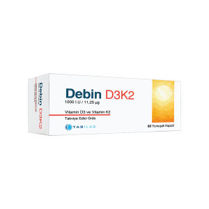 Debin D3K2 Takviye Edici Gıda 60 Yumuşak Kapsül - Tab