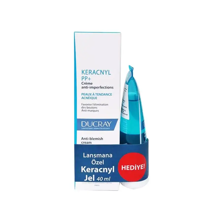 Ducray Keracnyl PP+ Yağlı ve Akneye Eğilimli Ciltler İçin Bakım Kremi 30 ml + Ducray Keracnyl Jel 40 ml - 1