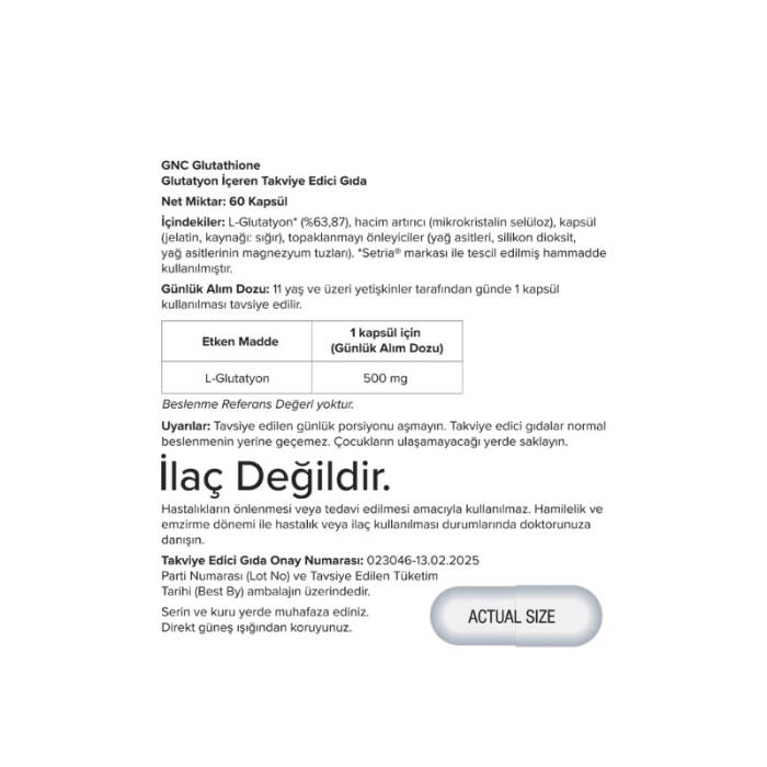 GNC Glutathione 60 Kapsül - 2