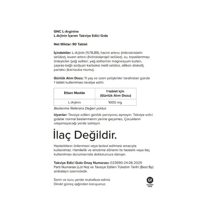 GNC L-Arginine 90 Tablet - 2